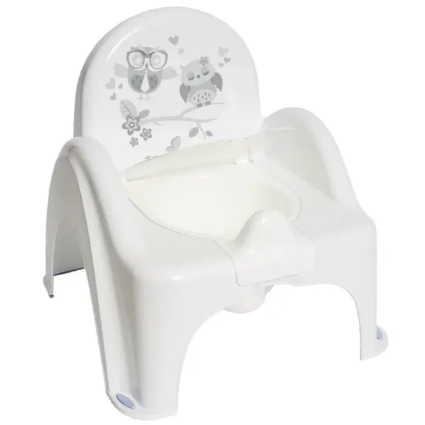 Tega Baby Dětský nočník s melodií a víkem, ergonomický - Sovy v bílé