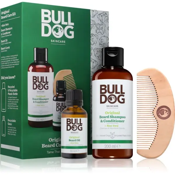 Bulldog Original Beard Care Kit darčeková sada pre mužov Peach Wood 10,4 cm