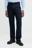 Lněné kalhoty Michael Kors pánské, tmavomodrá barva, jednoduché, CS5304BBEY