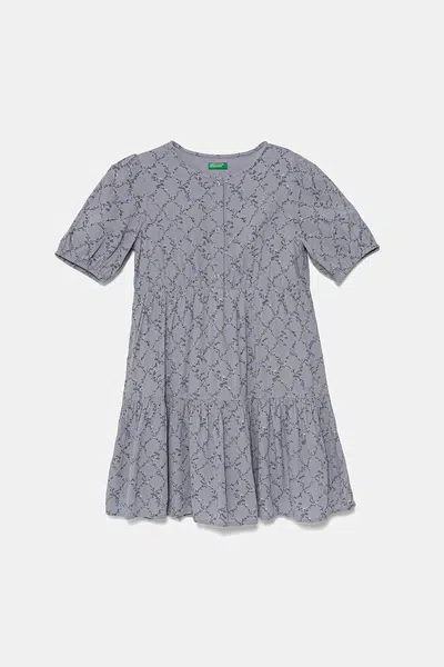 Dívčí šaty United Colors of Benetton fialová barva, mini, 4KEUCV03E