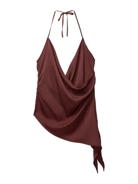 Pull&Bear Top  tmavohnedá