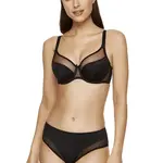 Černá podprsenka s průhlednými detaily