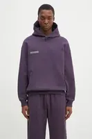 Bavlněná mikina Pangaia fialová barva, s kapucí, s potiskem, 10001740