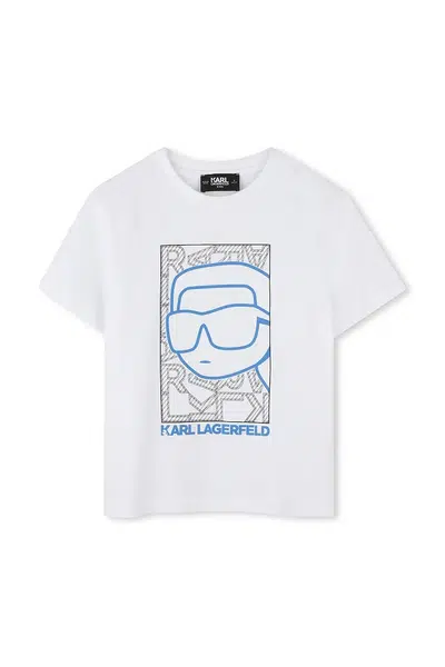 Dětské bavlněné tričko Karl Lagerfeld bílá barva, s potiskem, Z30563