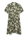 VERO MODA Košeľové šaty  olivová / čierna / biela