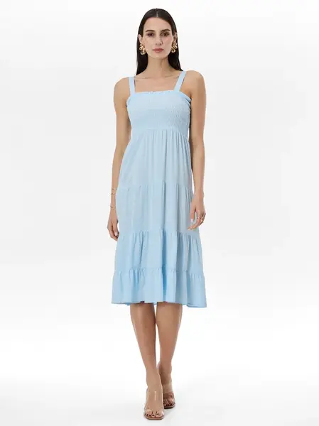 Bleděmodré dámské midi šaty ORSAY