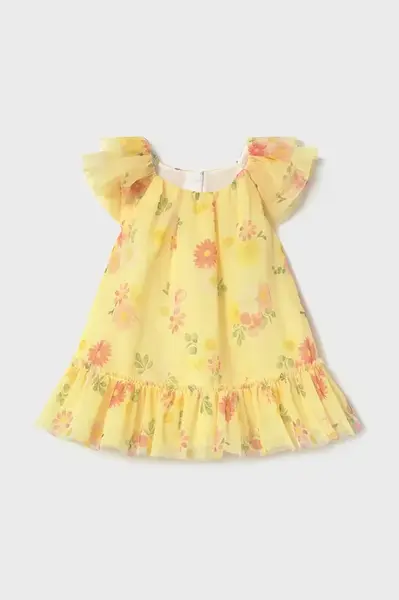 Kojenecké šaty Mayoral Newborn žlutá barva, mini, áčková, 1850
