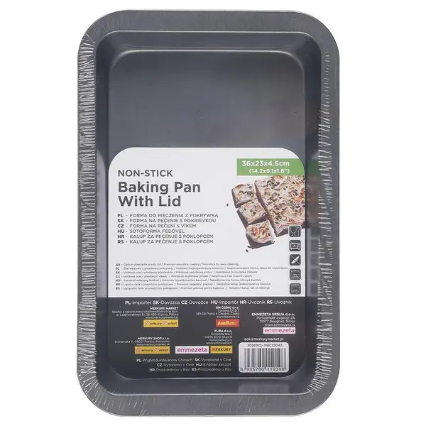 Plech na pečenie s pokrievkou 36x23x4,5cm