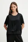 Halenka Sisley dámská, černá barva, hladká, 52BZLQ093
