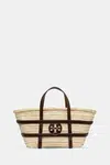 Kabelka Tory Burch Ella Straw béžová barva, 169219-902