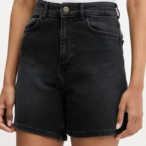 Džínové šortky Answear.LAB dámské, černá barva, high waist