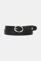 Kožený pásek Tommy Hilfiger dámský, černá barva, AW0AW17932