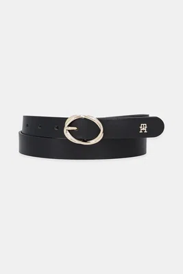 Kožený pásek Tommy Hilfiger dámský, černá barva, AW0AW17932