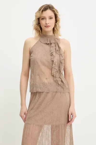 Halenka Answear.LAB dámská, hnědá barva, hladká