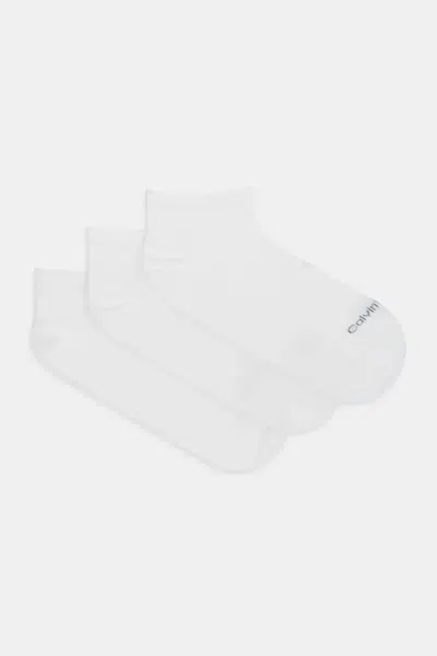 Ponožky Calvin Klein 3-pack dámské, bílá barva, 701233833