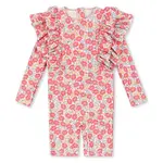 Jednodílné dětské plavky Konges Sløjd MANUCA FRILL ONESIE GRS růžová barva, KS103262