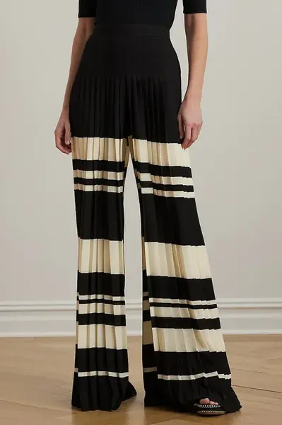 Kalhoty Lauren Ralph Lauren dámské, černá barva, široké, high waist, 200970173