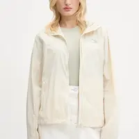 Bunda Tommy Jeans béžová barva, přechodná, DW0DW21188