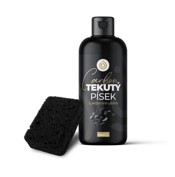 Nanolab Carbon Tekutý písek s aktivním uhlím 500 ml + houbička 1 ks