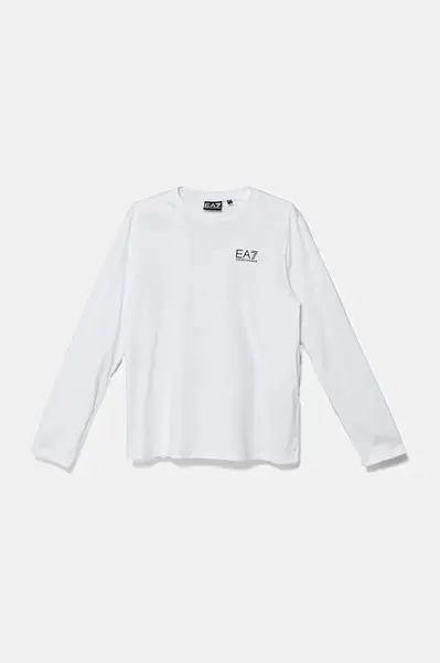 Dětské bavlněné tričko s dlouhým rukávem EA7 Emporio Armani