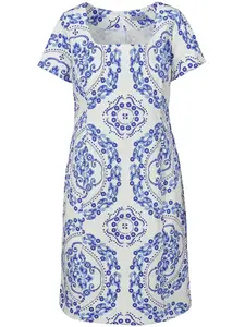 PERSO Woman's Women's summer dress with short sleeves made of cotton fabric