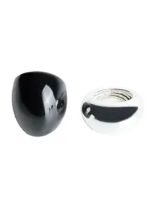 Bershka Prsteň  čierna / strieborná