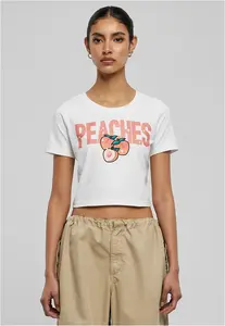 Peaches Cropped Tee White
