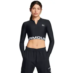 Women's T-shirt Under Armour HeatGear Rib 1/4 Zip LS