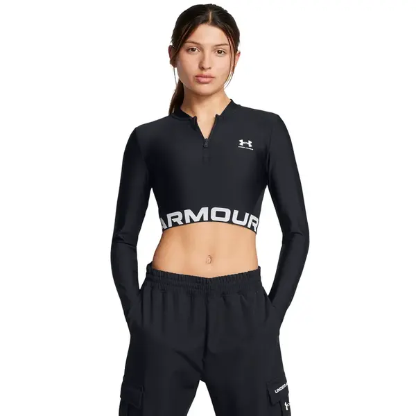 Women's T-shirt Under Armour HeatGear Rib 1/4 Zip LS