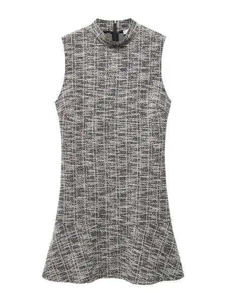 MANGO Šaty 'Alexia'  krémová / čierna melírovaná