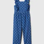 Modrý dievčenský bodkovaný ľanový overal GAP