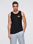 Ombre Men's Summer Vibe printed cotton tank top - black