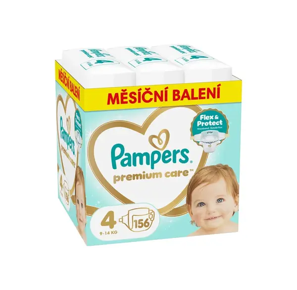 Pampers Premium Care vel. 4 9-14 kg dětské pleny 156 ks