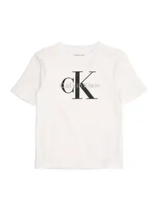 Calvin Klein Jeans Tričko  sivá / čierna / biela