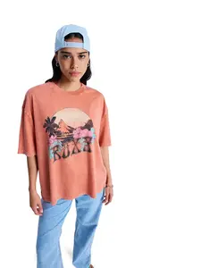 ROXY Oversize tričko  vodová / lososová / ružová / čierna