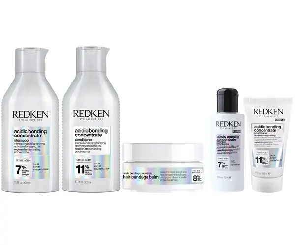 Sada pro poškozené vlasy a roztřepené konečky Redken Acidic Bonding Concentrate + šampon 75 ml a péče 50 ml zdarma + dárek zdarma