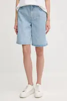 Džínové šortky Sisley dámské, modrá barva, high waist, 4W9KL901L