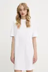 Bavlněné šaty Armani Exchange bílá barva, mini, XW000378 AF10354