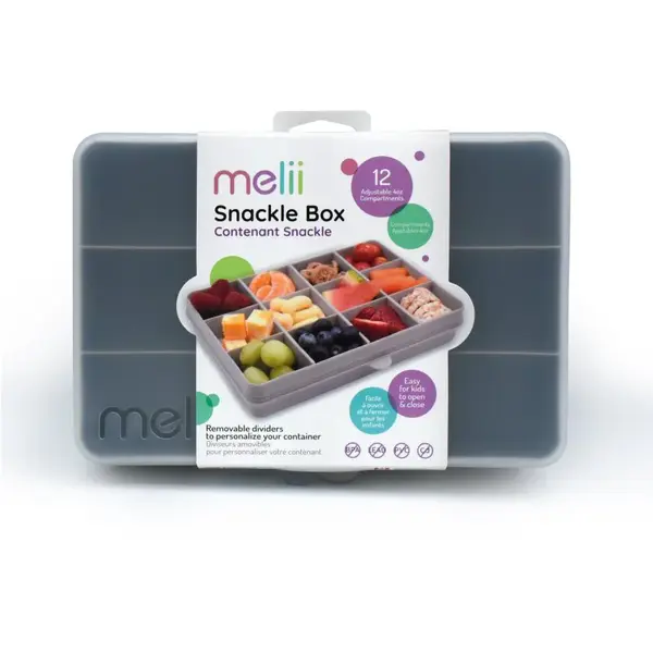 Melii Snackle Box krabička na desiatu/olovrant Grey 1368 ml