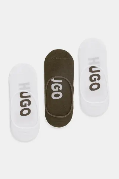 Ponožky HUGO 3P SL LOGO CC 3-pack pánské, zelená barva, 50541589