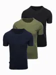 Ombre BASIC bavlněná trička pro muže - černá/zelená/khaki