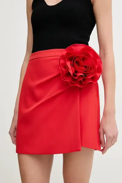 Sukně Gaudi červená barva, mini, 511FD75008