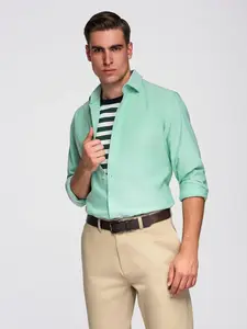 Ombre Men's pastel cotton oxford shirt - mint