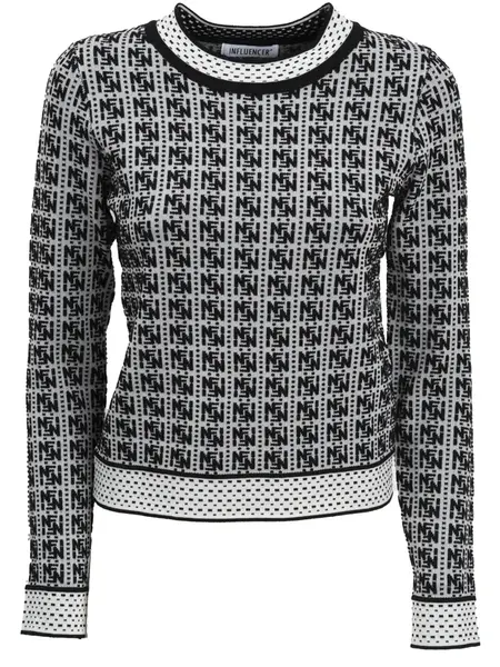 Influencer Sveter  čierna / biela