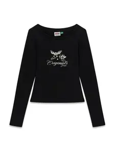 GUESS Originals Tričko  čierna / biela