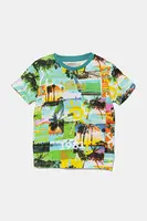 Dětské bavlněné tričko Guess zelená barva, N5GI19 K8HM4