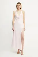 Šaty Bardot růžová barva, maxi, 59278DB3