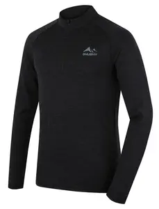 Husky Merow zip M M, black Merino termoprádlo triko