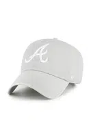Bavlněná baseballová čepice 47 brand MLB Atlanta Braves šedá barva, B-RGW01GWS-GYD