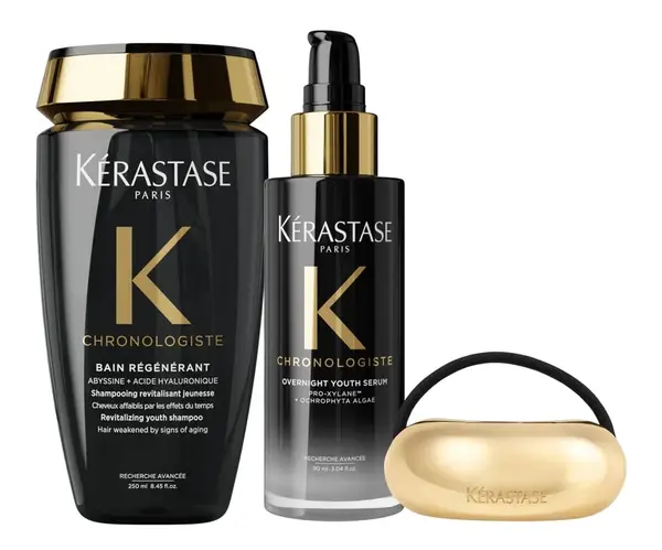 Sada pro revitalizaci a hydrataci stárnoucích vlasů Kérastase Chronologiste + ozdobná gumička zdarma + dárek zdarma